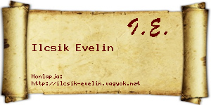 Ilcsik Evelin névjegykártya